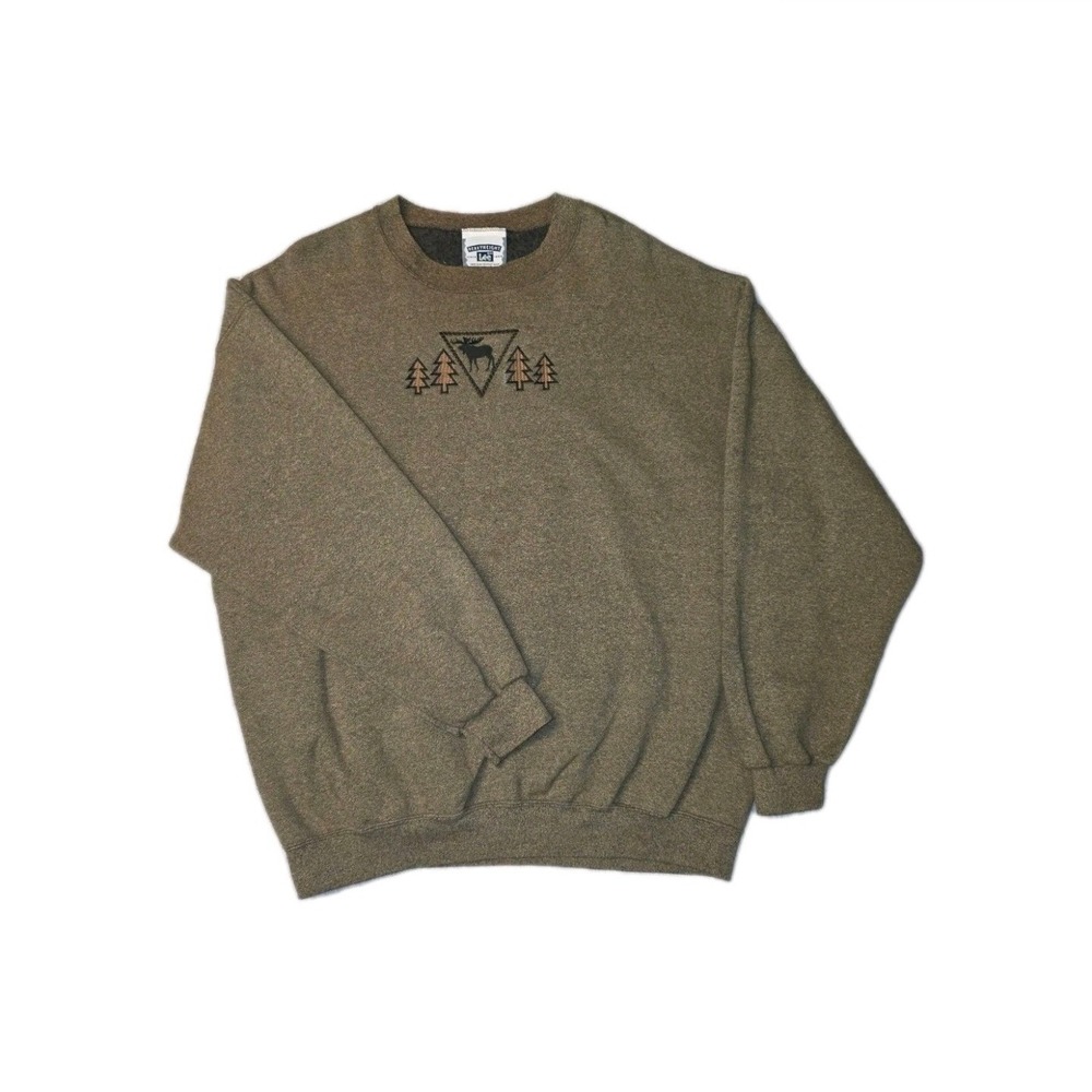 Lee Heavy Weight Polyester Pullover Vintage Brown Size XL Crewneck Sweater